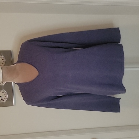 J Jill Blue-Purple Cotton Blend V-Neck Sweater, Size M, EUC - Picture 1 of 9